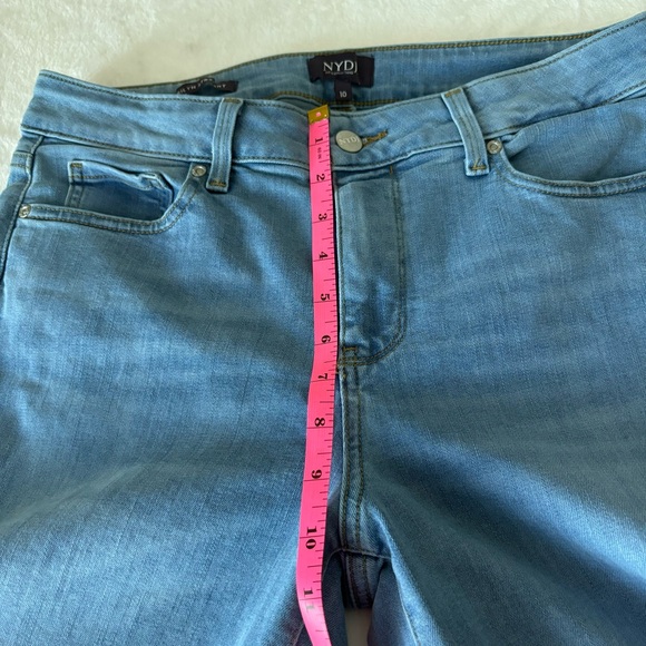 NYDJ Marilyn Straight Jeans Womens Size 10 Raw Hem High-Rise - Picture 11 of 14